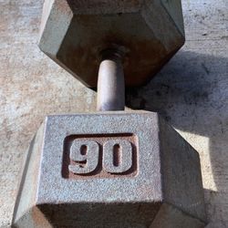 VINTAGE SINGLE-90LBS  IVANKO CAST IRON DUMBBELL WEIGHT(PREOWNED)