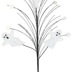 30 inch Glitter Ghost Mini Star Pick Spray - Spooky and Festive Halloween Decor
