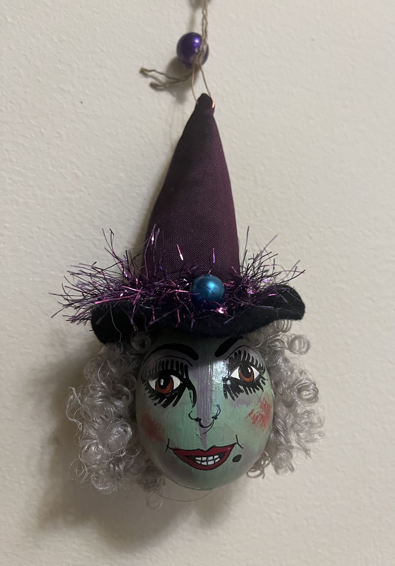 Handpainted Witch Ornament