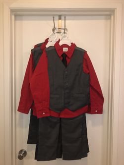 NEW Boys Suit Sets Red & Gray (Christmas Colors!)
