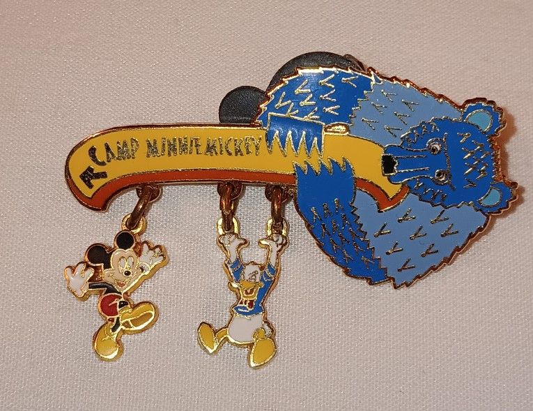 RETIRED 2001 Disney pin "Camp Minnie Mickey" used to be where Pandora is now in Animal Kingdom FIRM 