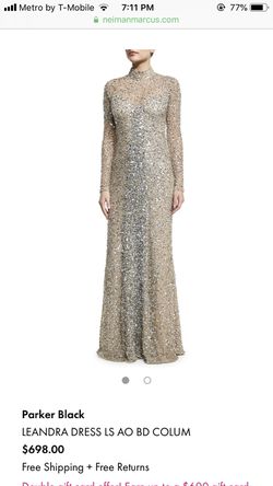 Leandra dress by Parker black sequined gown