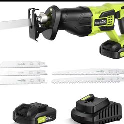 Cordless Reciprocating Saw With Battery And 1 Hour Rapid Charger 