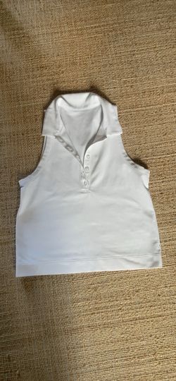 White Sleeveless Vouri Polo Top