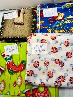 Christmas Themed Cotton Fabric Scraps Bundle