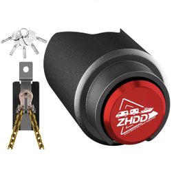 Trailer Hitch Lock for 2 Inch Coupler with Safety Chain Lock, Heavy Duty Anti-Theft Trailer Tongue Coupler Lock for RV, Boat, Utility & Cargo Trailers