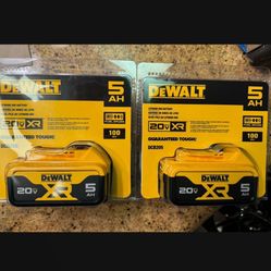 DeWalt DCB205 20V MAX XR Premium Lithium-Ion 5.0Ah Battery Pack X 2