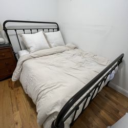 Queen bed (frame, mattress, box spring)