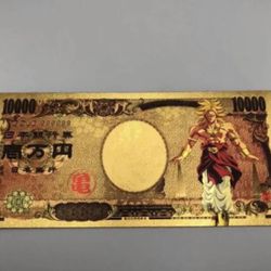 Super Saiyan 2 Original Broly (Dragon Ball Z) 24k Gold Plated Banknote