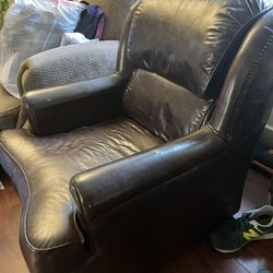 leather chair With Ottoman 