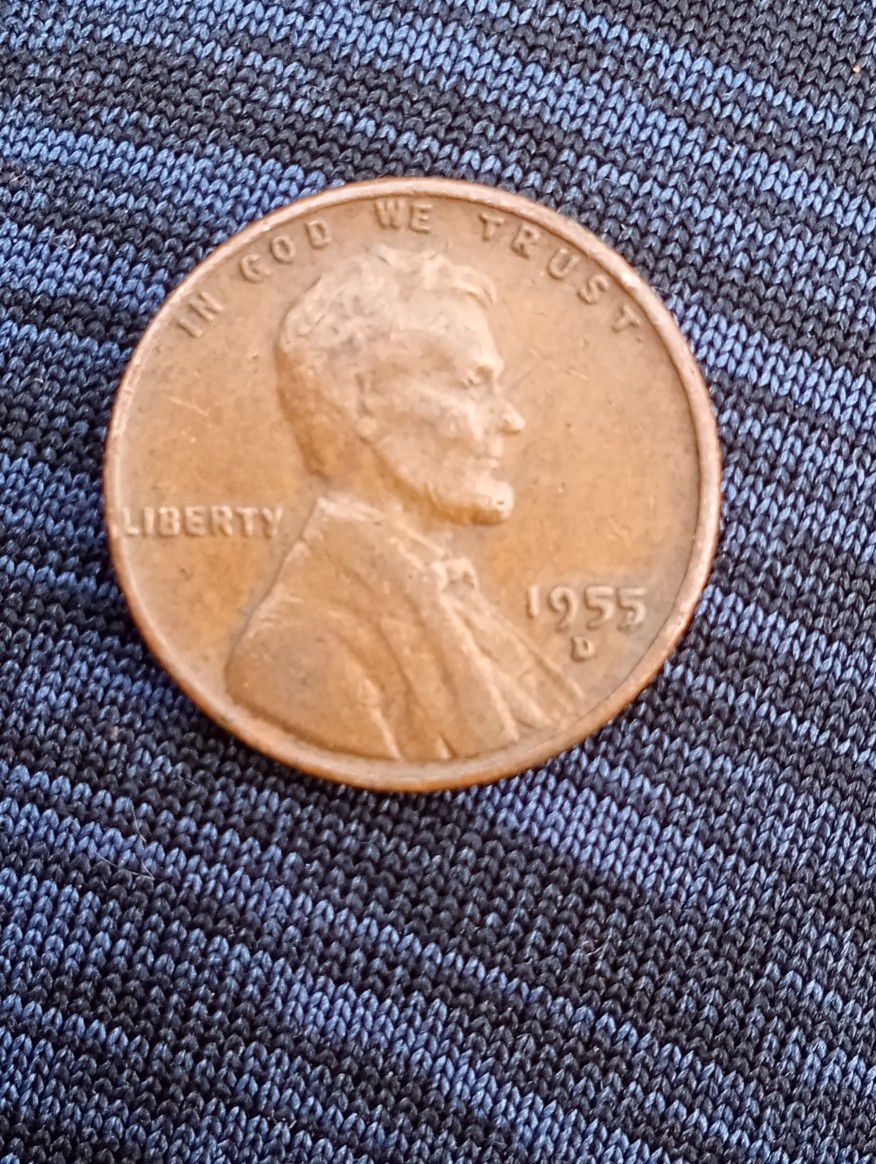 RARE - 1955 D - Error - Wheat Penny “L” In Liberty up rim due to offset penny

