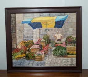Framed Signed Oil Painting 24 x 27 Inches