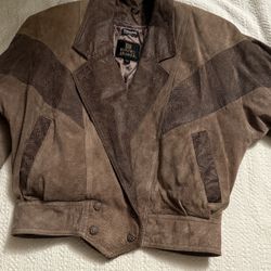 vintage brown Byrnes & Baker leather jacket