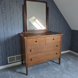 Antique Dresser With Mirror 