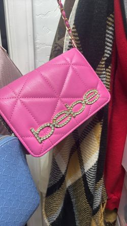 Bebe hot pink purse with multi straps