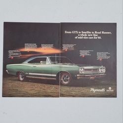 Original 1968 Plymouth Sport Fury GTX Cuda Print Ads (6 pg)