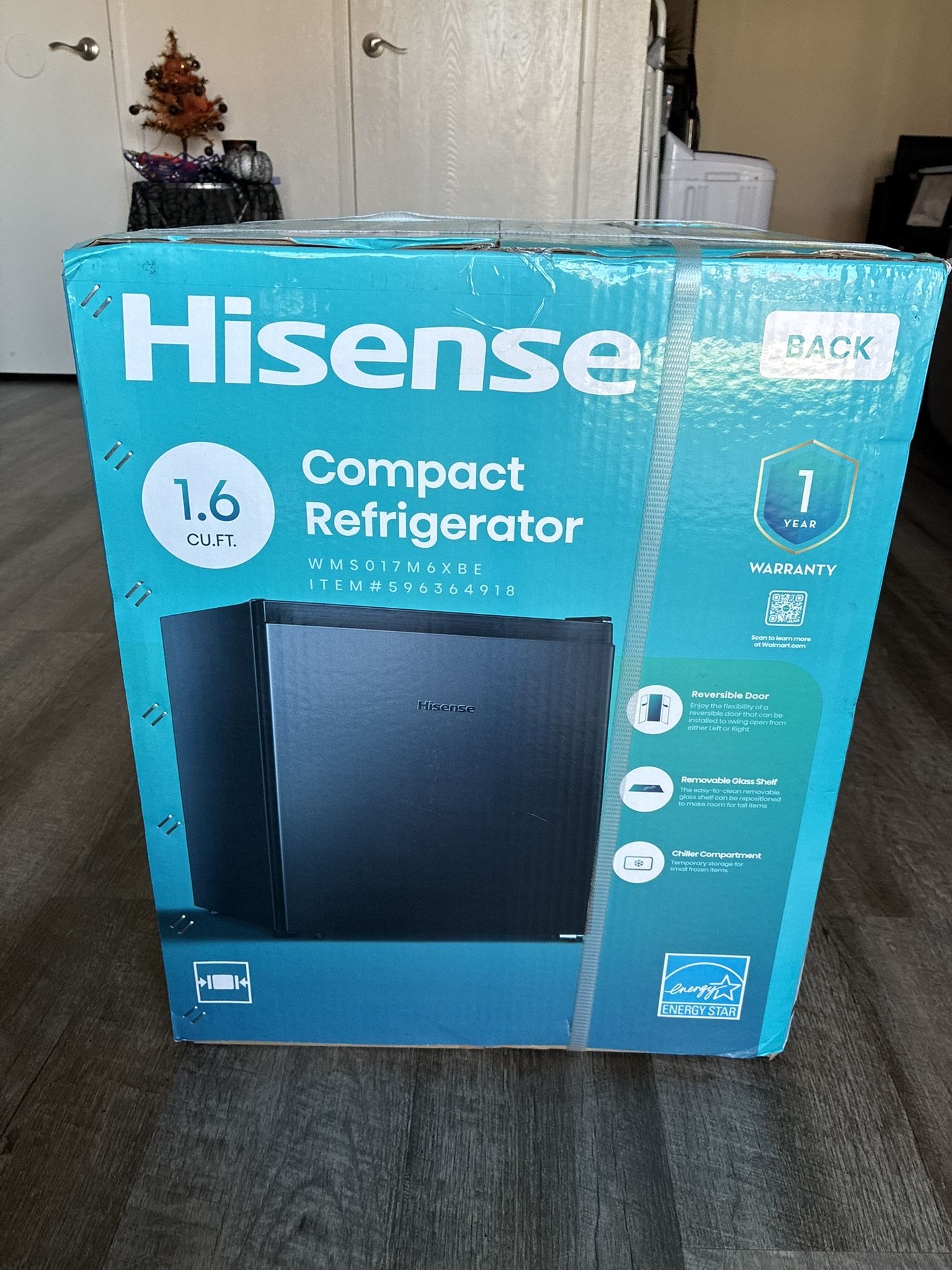 Hisense 1.6 Cuft Single Door Mini Fridge,