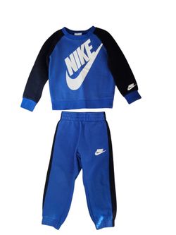 Nike Kids Blue and Black Crewneck Sweater And Matching Pants Set