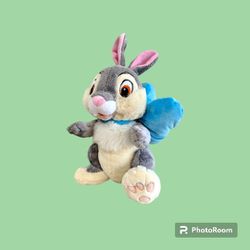 Disney Store PLUSH 14" THUMPER with blue ribbon Rabbit Bambi Movie! RARE!!!