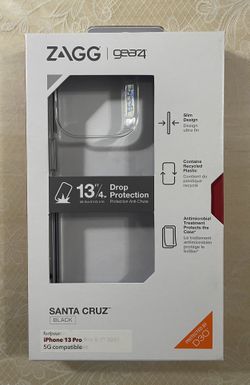 ZAGG Gear4 Santa Cruz Series Case for Apple iPhone 13 PRO- Clear/Black