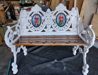 Two Victorian Benches Restored To Last Decades through Rain Sleet Snow and Wind