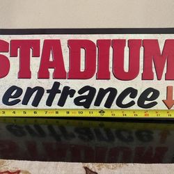Retro Stadium Entrance Sign Art - Aluminum 20"x8"