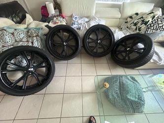 22inch black forgiato rims and tires