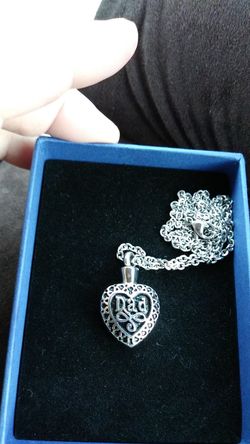 Ern dad necklace sterling silver heart shaped..