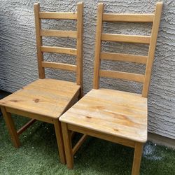 Identical Twin Wooden Chairs 