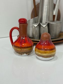Vinatge Ceramic Salt and Oil containers