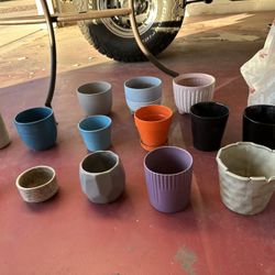 Small Medium Glazed Ceramic Flower Pots Planters Garden $9 each