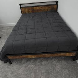 Queen size  bed frame and mattress