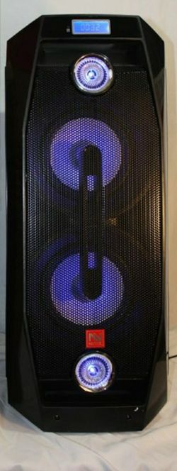 Dual 10" Bluetooth speaker DJ karaoke style controller comes with microphone
