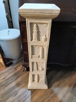 Nautical Decor Pedestal Heavy Cast Plaster Plant