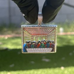 .925 Sterling Silver Last Supper Pendant