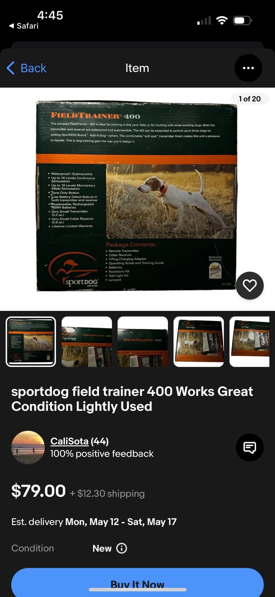 Training/shock Collar For Dog