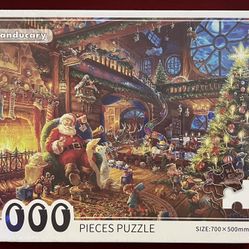 Brand New Sealed Manducary 1000-Piece Jigsaw Puzzle - Magical Santa's Workshop Christmas Scene  
