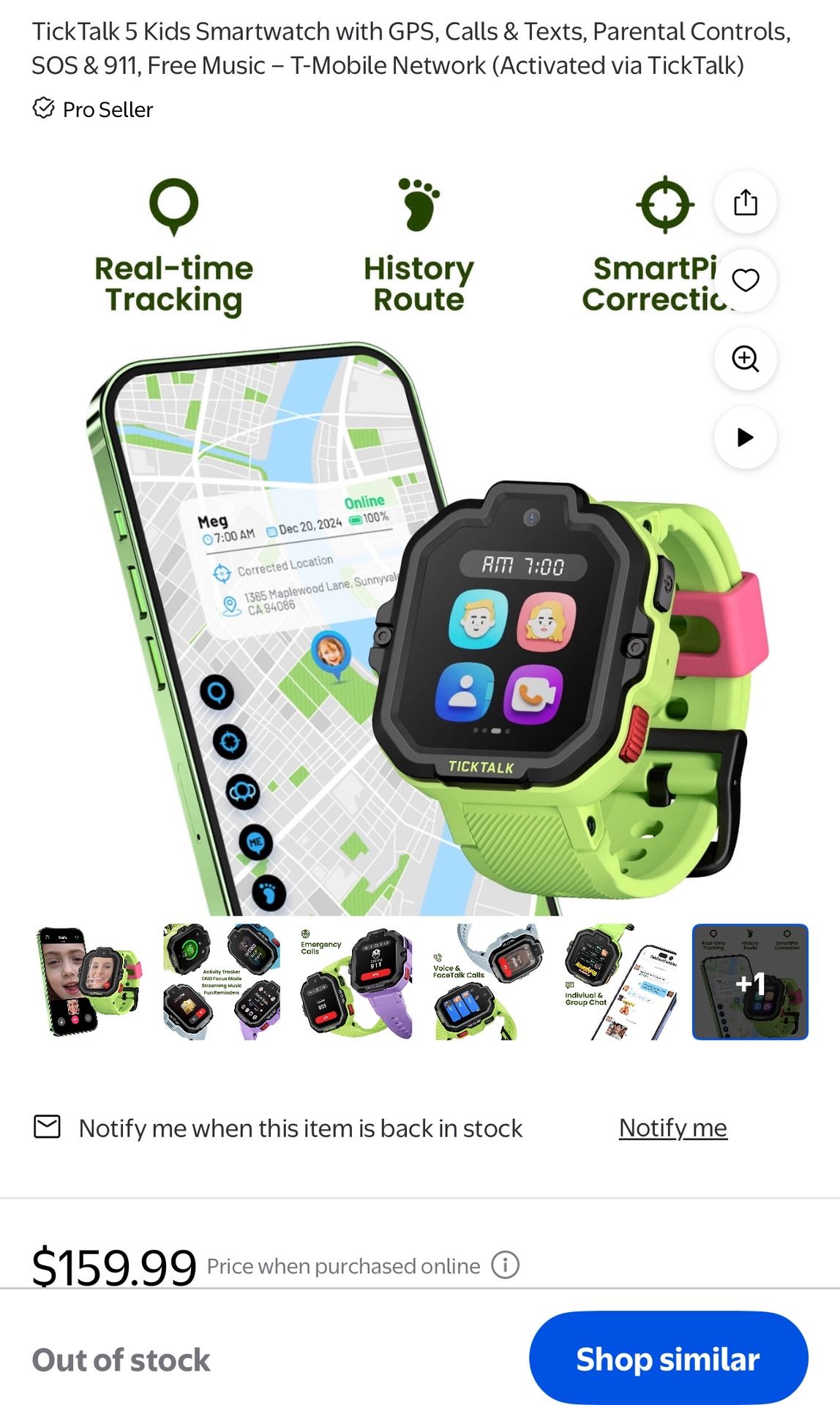 Kids Tick Talk 5 smart watch Retails For $159 At Walmart