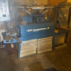 6 Head, 4 Station, Manual Screen printing Press And Dryer