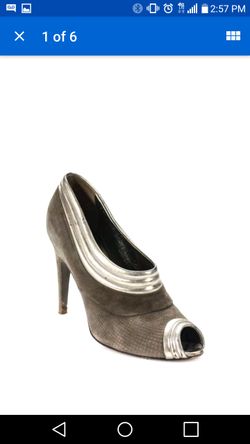 ELIE TAHARI WOMENS PEEP TOE PUMPS HEELS BEIGE SUEDE LEATHER SIZE 37 7