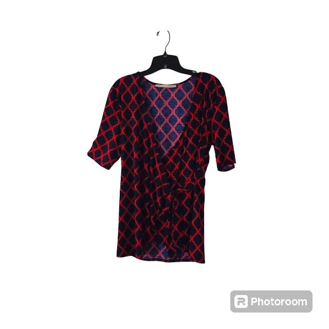 Womens Blouse, Red And Navy Size L