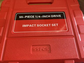 Wholesale 55-Piece 1/4-Inch Drive Impact Socket Set | CR-V Steel | Shallow & Deep Sockets | Heavy-Duty Storage Case