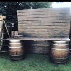 Barrels And Rustic Backdrop
