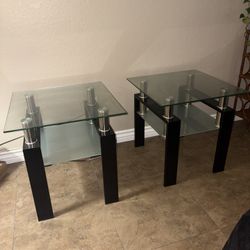 Glass End tables Matching Set Perfect Condition 
