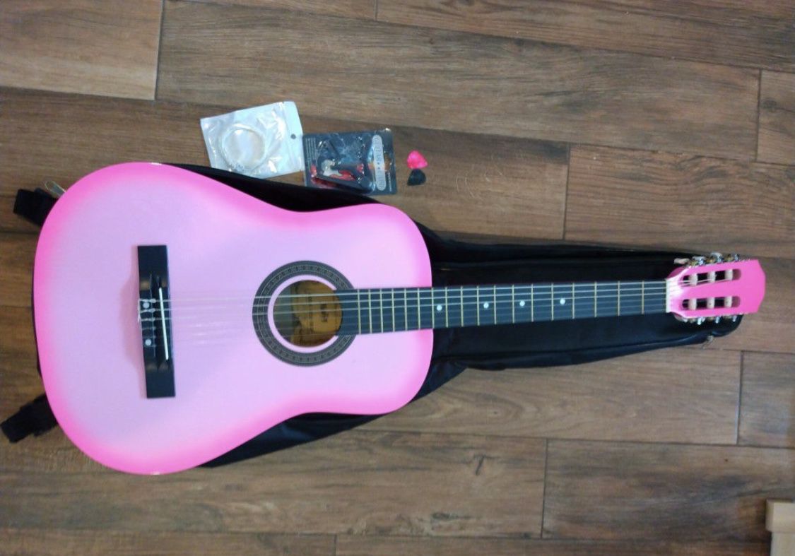 Pink 38" Acoustic Guitar - Beginner