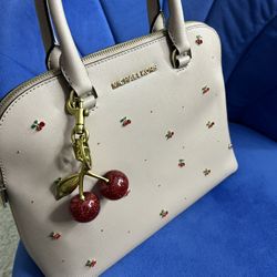 Large Blush Michael Kors Shoulder Bag /customized with Rhinestones art 💎