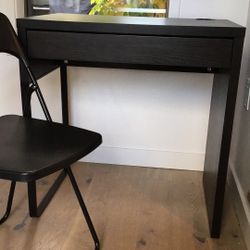 Ikea Micke Desk & Nisse Folding Chair