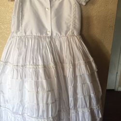 Vestido Blanco Para Bautizo O Boda Para Niña Size 4