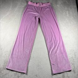 Juicy Couture OG Big Bling Velour Track Pants Women's S Pink Rhinestone #1788