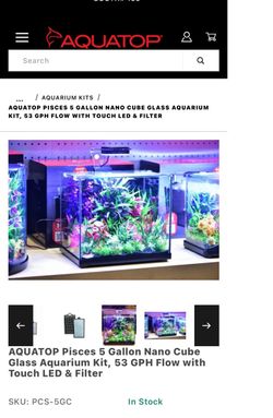 AQUATOP Pisces 5 gallon nano tank